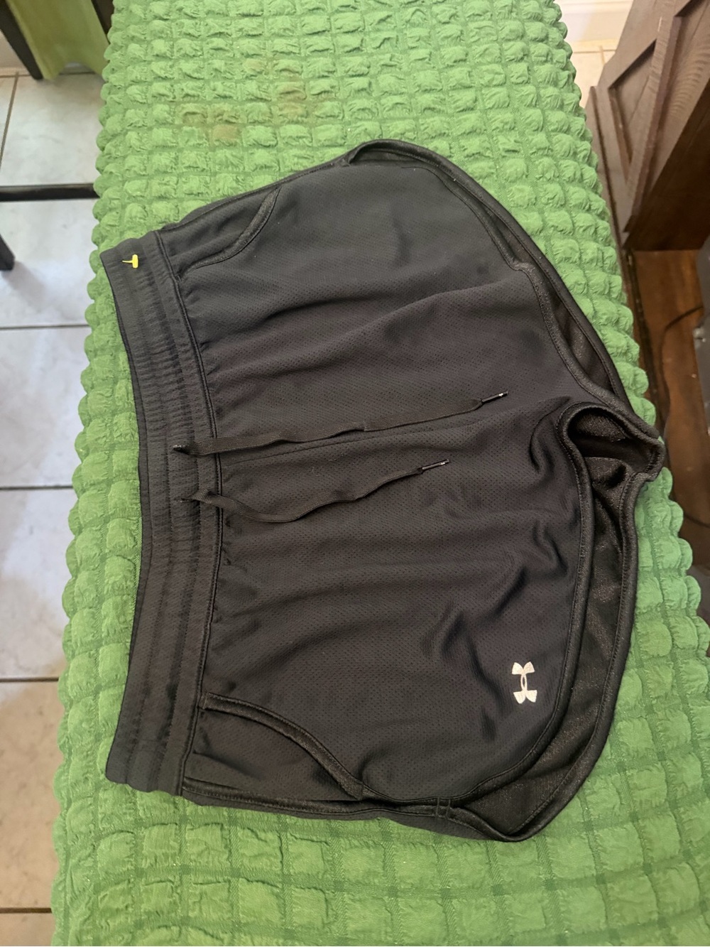 Under Armour Black Girls' Athletic Mesh Shorts with Logo Accent
